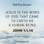 Did You Know? Jesus is the Word of God that came to earth as a human being (John 1:1,14)